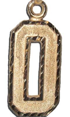 Large 3/4" Single Number Diamond Cut Pendant - 14KT Gold Jewelry