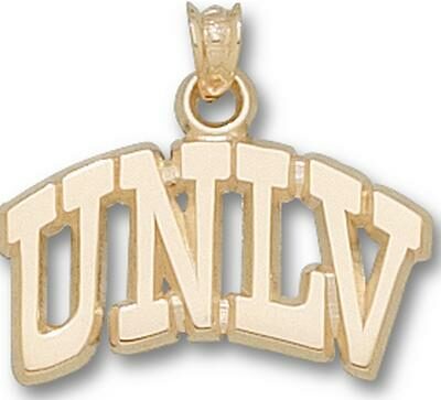 Las Vegas (UNLV) Runnin' Rebels Arched "UNLV" 1/2" Pendant - 10KT Gold Jewelry