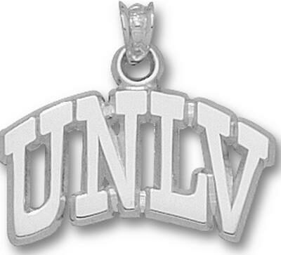 Las Vegas (UNLV) Runnin' Rebels Arched "UNLV" 1/2" Pendant - Sterling Silver Jewelry