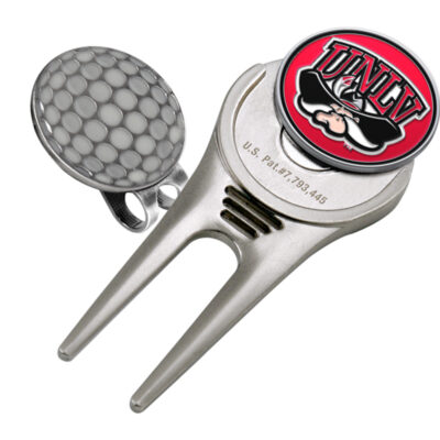 Las Vegas (UNLV) Runnin' Rebels Divot Tool Hat Clip with Golf Ball Marker (Set of 2)