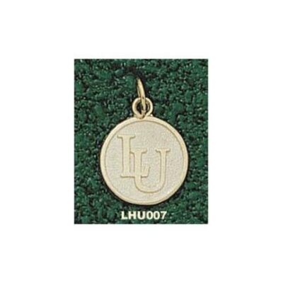 Lehigh Mountain Hawks Interlock "LU" 1/2" Disk Charm - 10KT Gold Jewelry