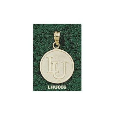 Lehigh Mountain Hawks Interlock "LU" 5/8" Disk Pendant - 10KT Gold Jewelry