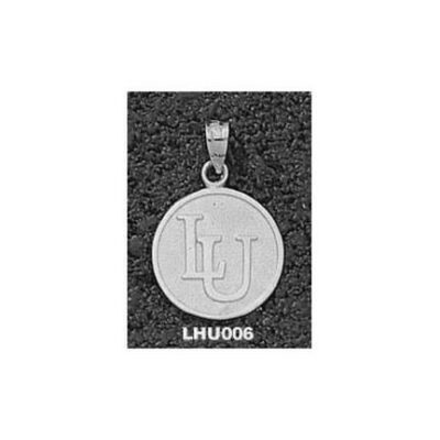 Lehigh Mountain Hawks Interlock "LU" 5/8" Disk Pendant - Sterling Silver Jewelry