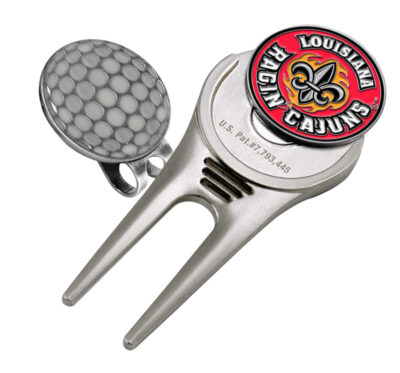 Louisiana (Lafayette) Ragin' Cajuns Divot Tool Hat Clip with Golf Ball Marker (Set of 2)