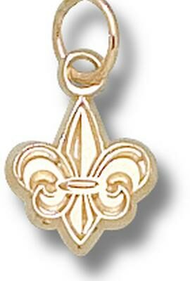 Louisiana (Lafayette) Ragin' Cajuns "Fleur De Lis" 3/8" Charm - 14KT Gold Jewelry