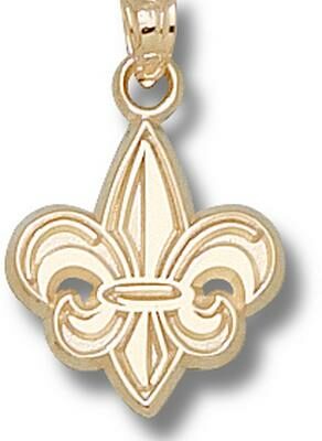 Louisiana (Lafayette) Ragin' Cajuns "Fleur De Lis" 5/8" Pendant - 14KT Gold Jewelry