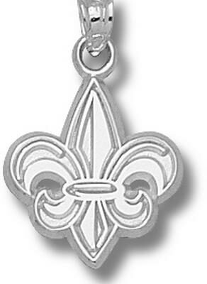 Louisiana (Lafayette) Ragin' Cajuns "Fleur De Lis" 5/8" Pendant - Sterling Silver Jewelry