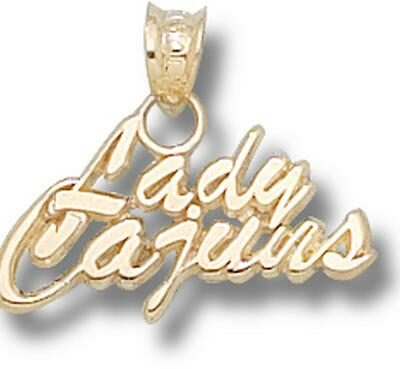 Louisiana (Lafayette) Ragin' Cajuns "Lady Cajuns" 3/8" Pendant - 10KT Gold Jewelry