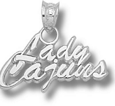 Louisiana (Lafayette) Ragin' Cajuns "Lady Cajuns" 3/8" Pendant - Sterling Silver Jewelry