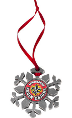 Louisiana (Lafayette) Ragin' Cajuns Snowflake Ornament (Set of 2)