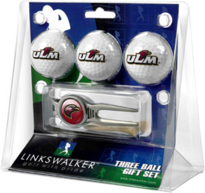 Louisiana (Monroe) Warhawks 3 Ball Golf Gift Pack with Kool Tool