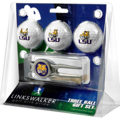 Louisiana State (LSU) Tigers 3 Ball Golf Gift Pack with Kool Tool