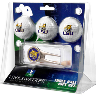 Louisiana State (LSU) Tigers 3 Golf Ball Gift Pack with Cap Tool