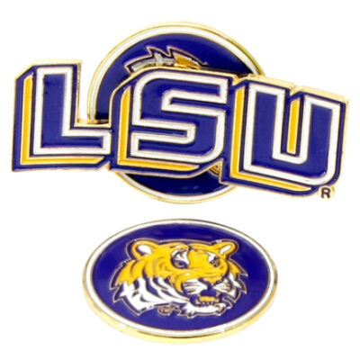 Louisiana State (LSU) Tigers Slider Clip with Golf Ball Marker (Set of 3)