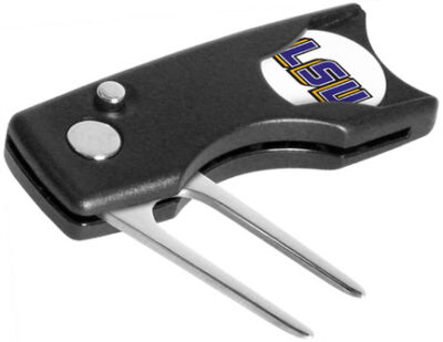 Louisiana State (LSU) Tigers Spring Action Divot Tool with Golf Ball Marker (Set of 2)