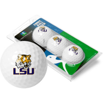 Louisiana State (LSU) Tigers Top Flite XL Golf Balls 3 Ball Sleeve (Set of 3)