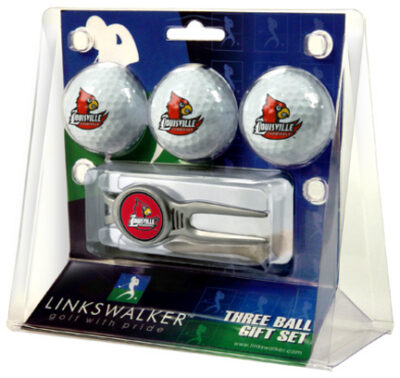 Louisville Cardinals 3 Ball Golf Gift Pack with Kool Tool