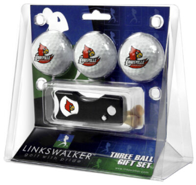 Louisville Cardinals 3 Golf Ball Gift Pack with Spring Action Tool