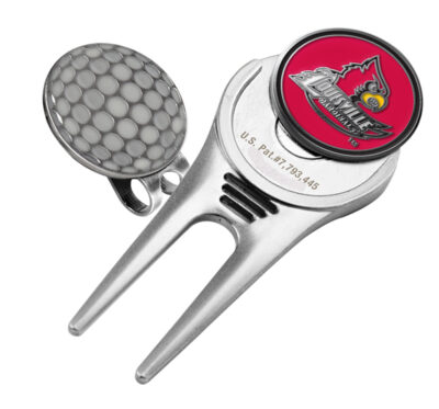 Louisville Cardinals Divot Tool Hat Clip with Golf Ball Marker (Set of 2)