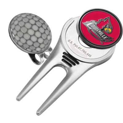 Louisville Cardinals Divot Tool Hat Clip with Golf Ball Marker (Set of 2)