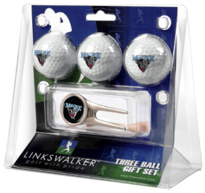 Maine Black Bears 3 Golf Ball Gift Pack with Cap Tool