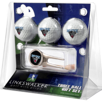 Maine Black Bears 3 Golf Ball Gift Pack with Cap Tool