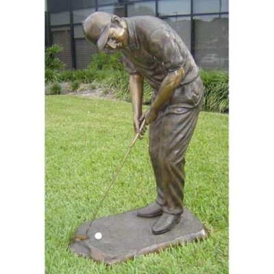 "Male Golfer Putting" Bronze Garden Statue - Approx. 5' High