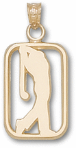 "Male Golfer Swinging Silhouette" Pendant - 14KT Gold Jewelry