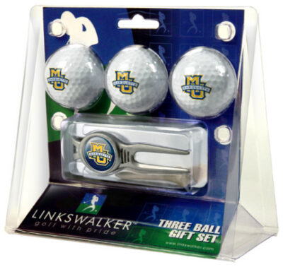 Marquette Golden Eagles 3 Ball Golf Gift Pack with Kool Tool