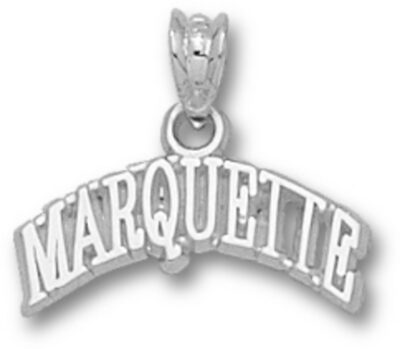 Marquette Golden Eagles Arched "Marquette" Pendant - Sterling Silver Jewelry