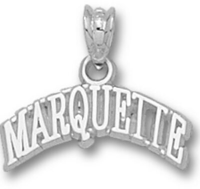 Marquette Golden Eagles Arched "Marquette" Pendant - Sterling Silver Jewelry