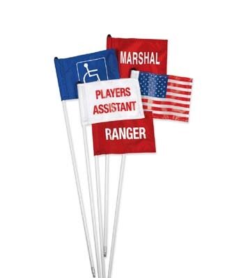 "Marshal" Cart Identification Flag (Red/White)