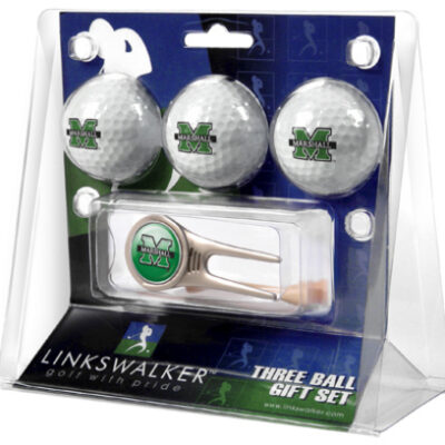 Marshall Thundering Herd 3 Golf Ball Gift Pack with Cap Tool