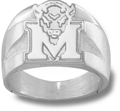 Marshall Thundering Herd "M Marco" 5/8" Men's Ring Size 10 1/2 - Sterling Silver Jewelry