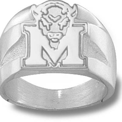 Marshall Thundering Herd "M Marco" 5/8" Men's Ring Size 10 1/2 - Sterling Silver Jewelry