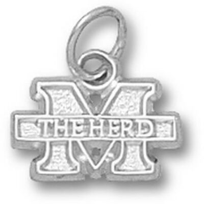 Marshall Thundering Herd "M The Herd" 1/4" Charm- Sterling Silver Jewelry