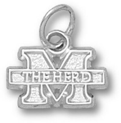 Marshall Thundering Herd "M The Herd" 1/4" Charm- Sterling Silver Jewelry