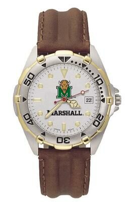 Marshall Thundering Herd "Marco" All Star Watch with Leather Band - Men's from Logo Art