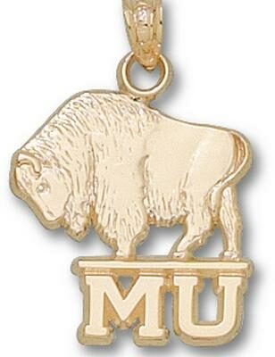 Marshall Thundering Herd Molded "MU Buffalo" Pendant - 14KT Gold Jewelry