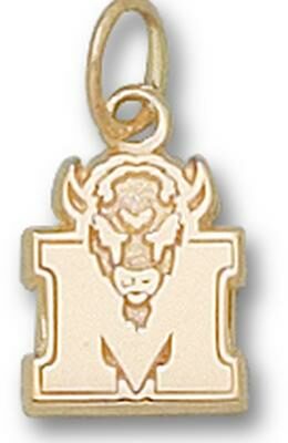 Marshall Thundering Herd New "M Marco" 3/8" Charm - 14KT Gold Jewelry