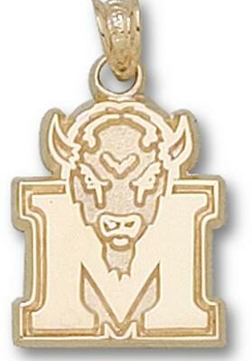 Marshall Thundering Herd New "M Marco" 5/8" Pendant - 14KT Gold Jewelry