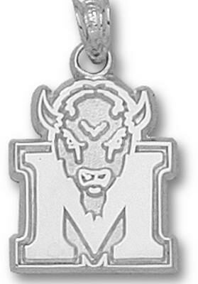 Marshall Thundering Herd New "M Marco" 5/8" Pendant - Sterling Silver Jewelry