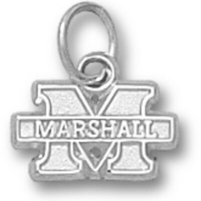 Marshall Thundering Herd New "M Marshall" 1/4" Charm - Sterling Silver Jewelry