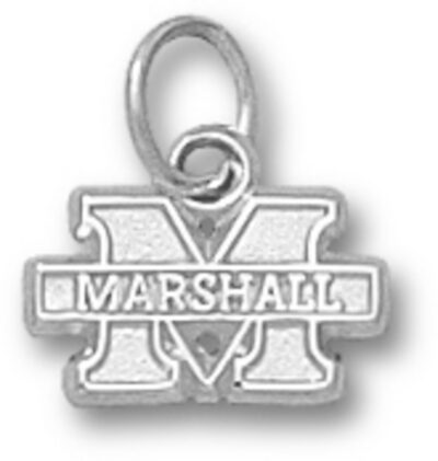 Marshall Thundering Herd New "M Marshall" 1/4" Charm - Sterling Silver Jewelry