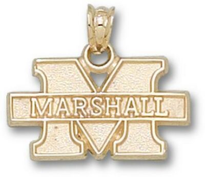 Marshall Thundering Herd New "M Marshall" 7/16" Pendant - 14KT Gold Jewelry