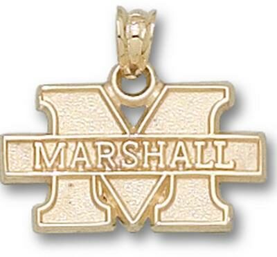 Marshall Thundering Herd New "M Marshall" 7/16" Pendant - 14KT Gold Jewelry