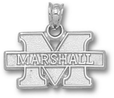 Marshall Thundering Herd New "M Marshall" 7/16" Pendant - Sterling Silver Jewelry