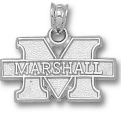 Marshall Thundering Herd New "M Marshall" 7/16" Pendant - Sterling Silver Jewelry