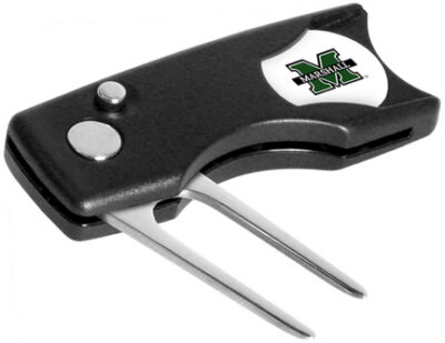 Marshall Thundering Herd Spring Action Divot Tool with Golf Ball Marker (Set of 2)