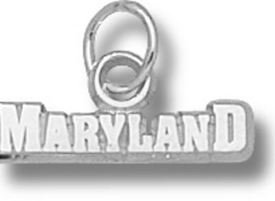 Maryland Terrapins "Maryland" Charm - Sterling Silver Jewelry